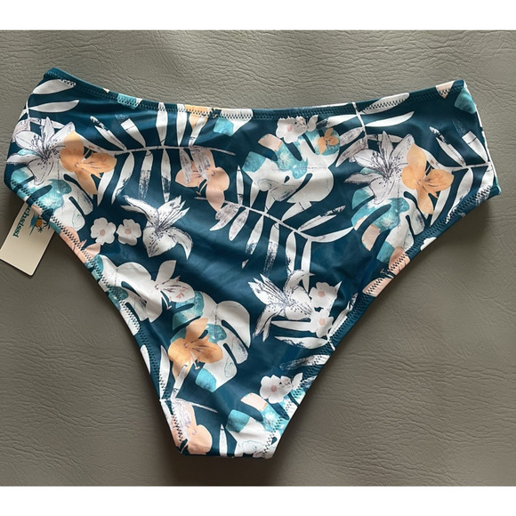 Beachsissi | Women Large | Modest Swim Bottom | Trop Teal | Hibiscus Print | NWT - Picture 3 of 6